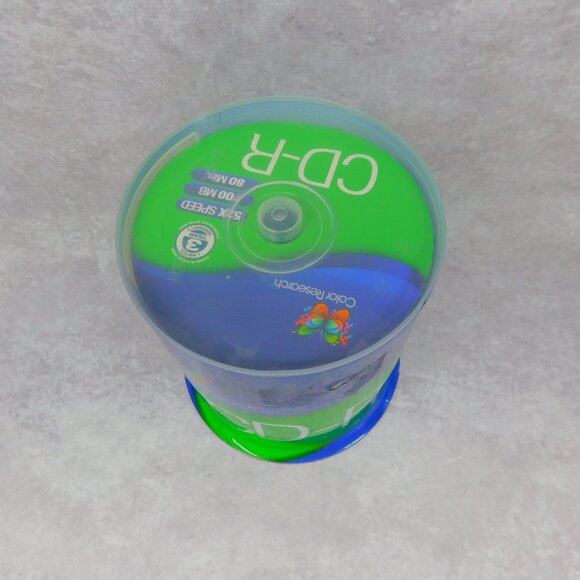 New Sealed NOS Color Research CD-R 52x 700MB 80 Minute 100 Pack Ships Safe Quick - Picture 2 of 4